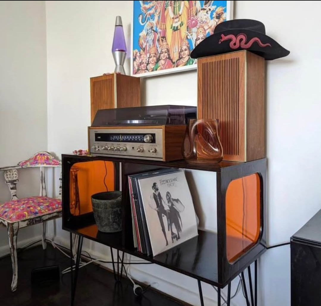 Amber Acrylic Vinyl Record Table - Model 2