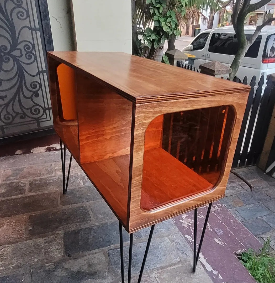 Amber Acrylic Vinyl Record Table - Model 2