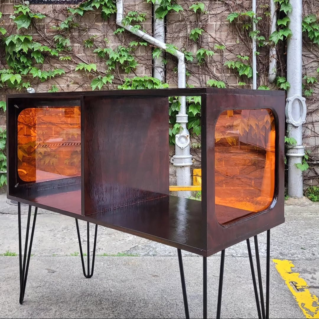 Amber Acrylic Vinyl Record Table - Model 2