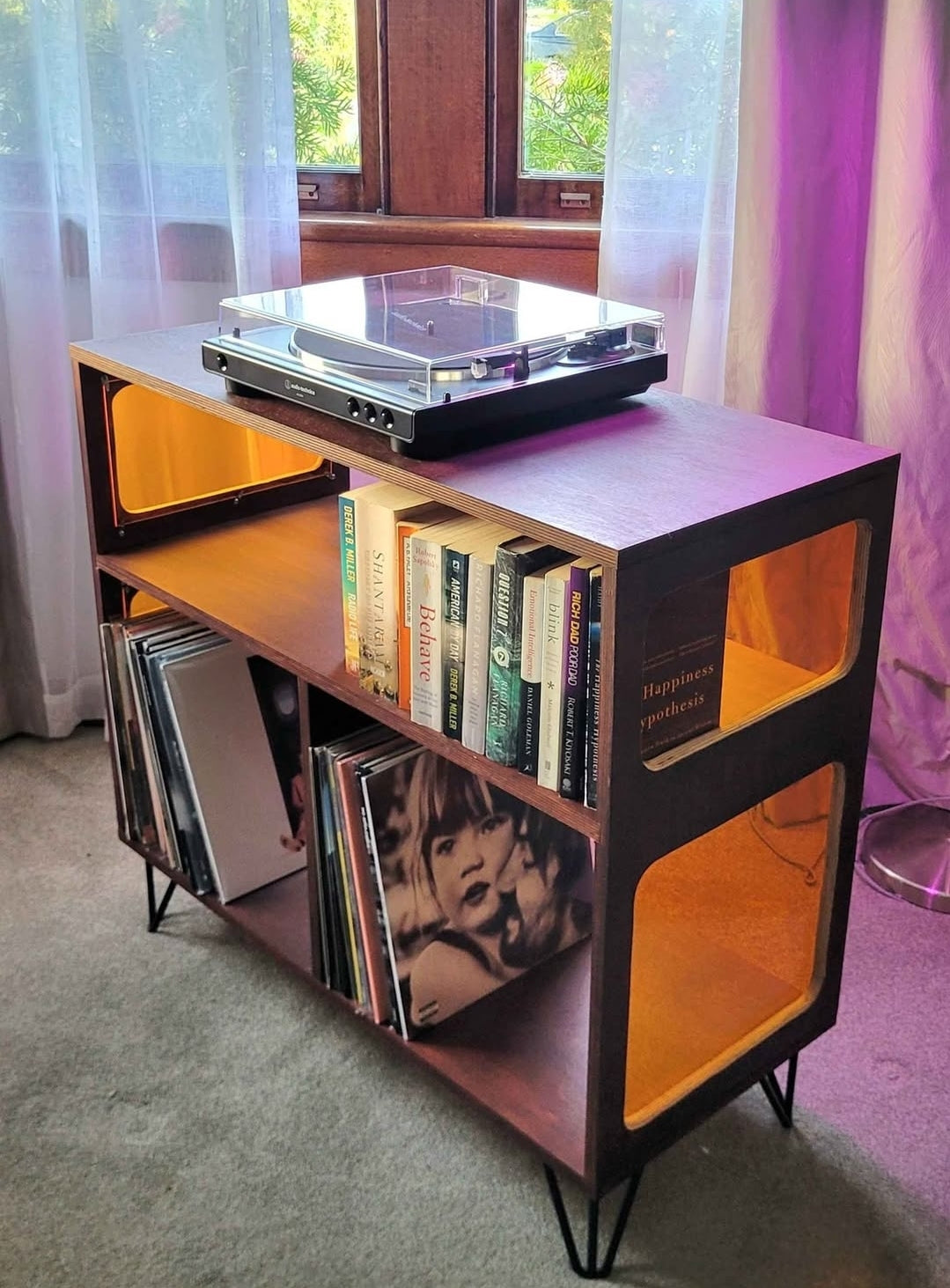 Amber Acrylic Vinyl Record Cabinet - Model 1
