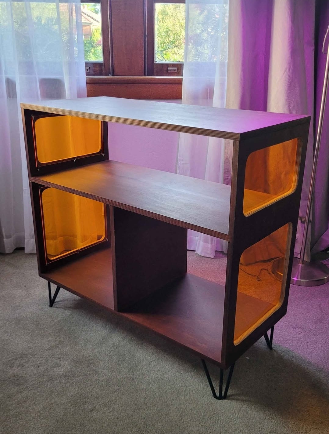 Amber Acrylic Vinyl Record Cabinet - Model 1