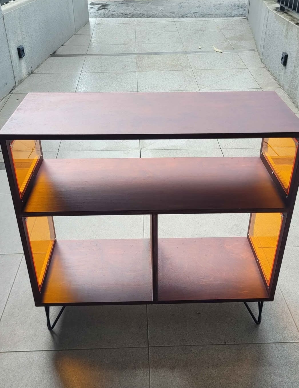 Amber Acrylic Vinyl Record Cabinet - Model 1