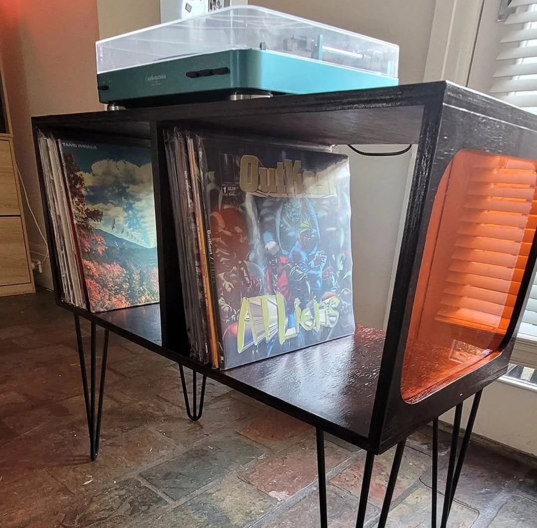 Amber Acrylic Vinyl Record Table - Model 2