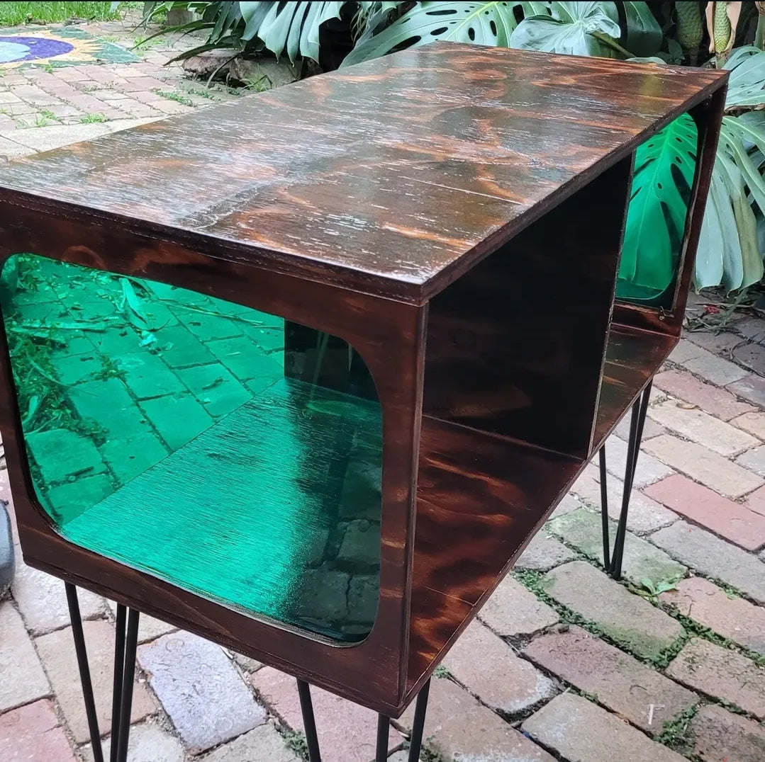 Amber Acrylic Vinyl Record Table - Model 2