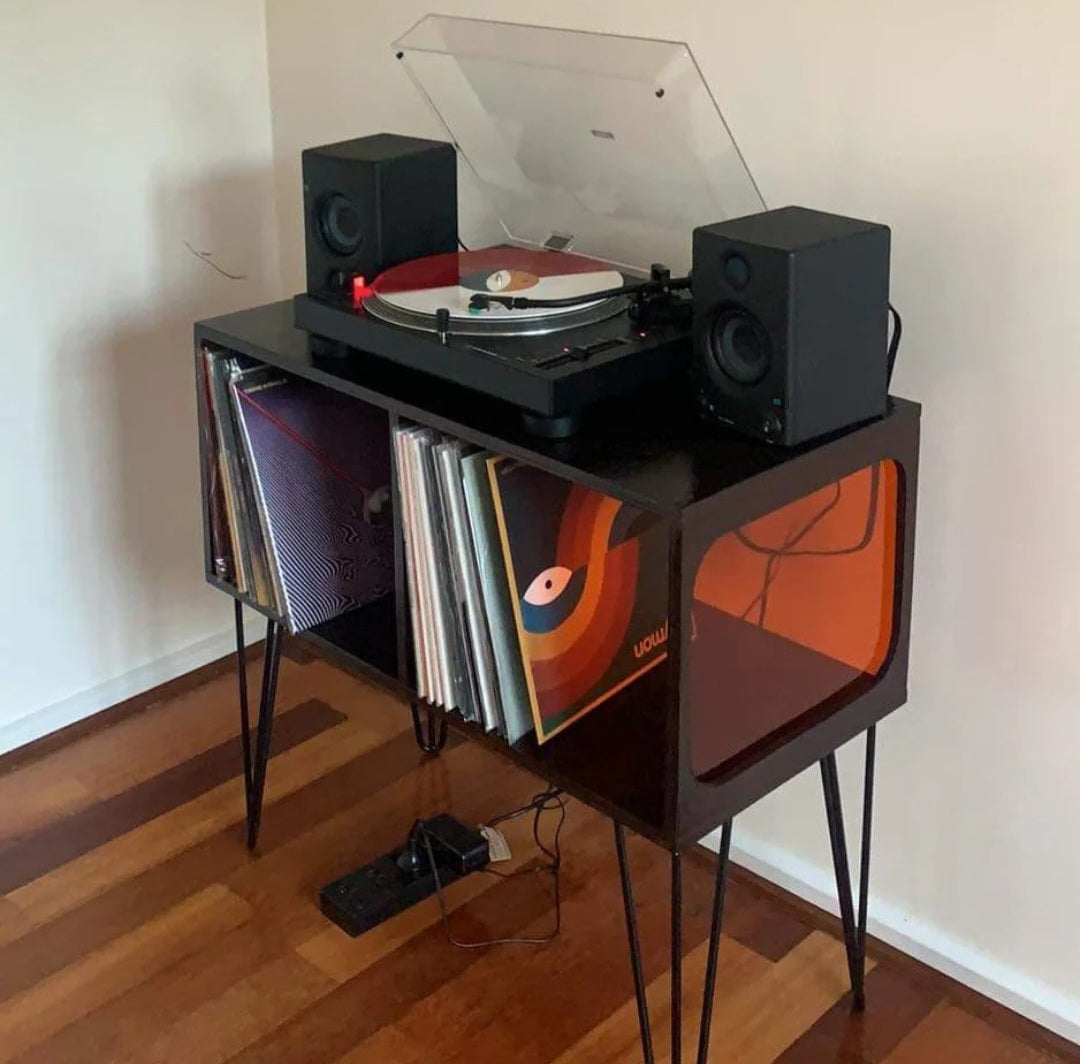 Amber Acrylic Vinyl Record Table - Model 2